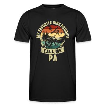 Bike Buddies Vatertag Vater Kinder Geschenk - Männer Funktions-T-Shirt - Schwarz - Vorne - AI Model Male 178 dark (178cm)