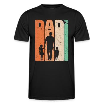 Dad High 2 Father Daughter Son Retro Gift - Men's Functional T-Shirt - black - Front - AI Model Male 178 dark (178cm)