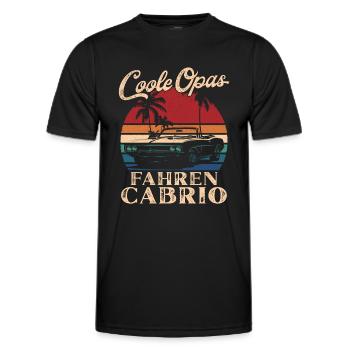 Cool Grandpas Driving Convertible Retro Grandpa - Men's Functional T-Shirt - black - Front - AI Model Male 178 dark (178cm)