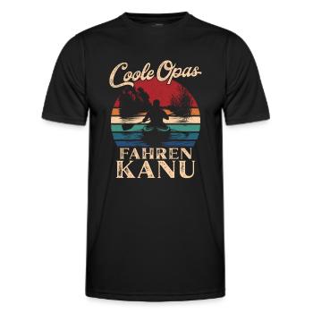 Cool Grandpas Canoeing Retro Grandpa - Men's Functional T-Shirt - black - Front - AI Model Male 178 dark (178cm)
