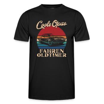 Coole Opas fahren Oldtimer Retro Großvater - Männer Funktions-T-Shirt - Schwarz - Vorne - AI Model Male 178 dark (178cm)