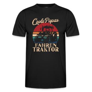 Cool Dappas Conduisant Tracteur Rétro Papa Cadeau - T-shirt sport Homme - noir - Devant - AI Model Male 178 dark (178cm)