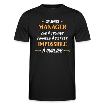 Super manager - T-shirt sport Homme - noir - Devant - AI Model Male 178 dark (178cm)