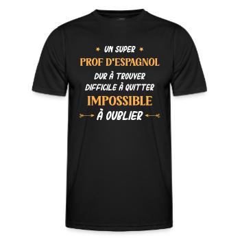 Super prof d'espagnol - T-shirt sport Homme - noir - Devant - AI Model Male 178 dark (178cm)
