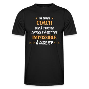coach - T-shirt sport Homme - noir - Devant - AI Model Male 178 dark (178cm)