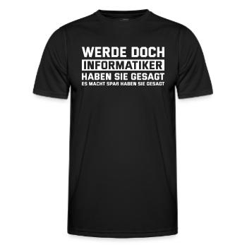 Programmierer Humor IT Spezialist Informatiker - Männer Funktions-T-Shirt - Schwarz - Vorne - AI Model Male 178 dark (178cm)