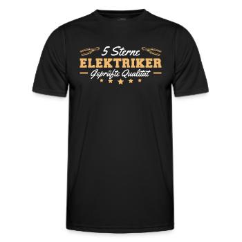 Elektriker Spruch Männer Elektroniker - Männer Funktions-T-Shirt - Schwarz - Vorne - AI Model Male 178 dark (178cm)