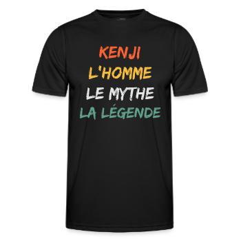 kenji 'homme le mythe la légende - T-shirt sport Homme - noir - Devant - AI Model Male 178 dark (178cm)