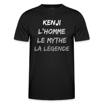 kenji 'homme le mythe la légende - T-shirt sport Homme - noir - Devant - AI Model Male 178 dark (178cm)