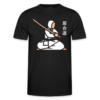 iaido - T-shirt sport Homme - noir - Devant - AI Model Male 178 dark (178cm)