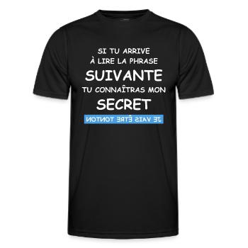 Je vais être tonton - T-shirt sport Homme - noir - Devant - AI Model Male 178 dark (178cm)