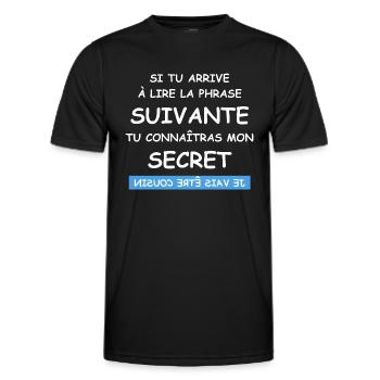 Je vais être cousin - T-shirt sport Homme - noir - Devant - AI Model Male 178 dark (178cm)