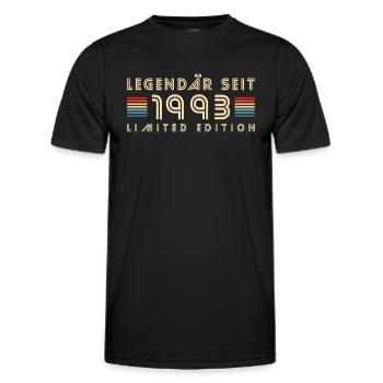 Geboren 1993 Baujahr Retro Geburtstag Geschenk - Männer Funktions-T-Shirt - Schwarz - Vorne - AI Model Male 178 dark (178cm)