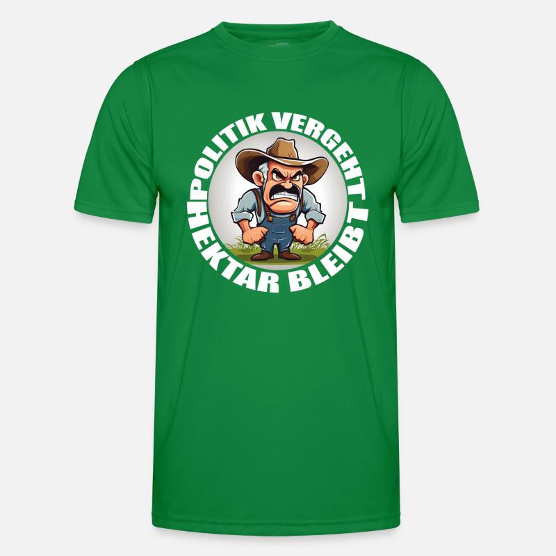 Politik vergeht Hektar bleibt Bauerndemo Protest Männer Funktions-T-Shirt