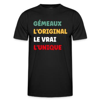 gémeaux - T-shirt sport Homme - noir - Devant - AI Model Male 178 dark (178cm)