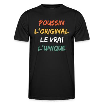 poussin - T-shirt sport Homme - noir - Devant - AI Model Male 178 dark (178cm)