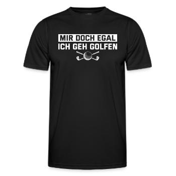 Golfsport Mir doch egal Ich geh Golfen Geschenk - Männer Funktions-T-Shirt - Schwarz - Vorne - AI Model Male 178 dark (178cm)