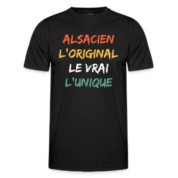 alsacien - T-shirt sport Homme - noir - Devant - AI Model Male 178 dark (178cm)