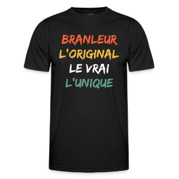 branleur - T-shirt sport Homme - noir - Devant - AI Model Male 178 dark (178cm)