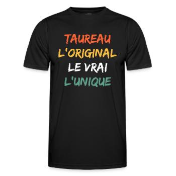 Taureau - T-shirt sport Homme - noir - Devant - AI Model Male 178 dark (178cm)