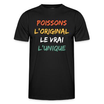 poissons - T-shirt sport Homme - noir - Devant - AI Model Male 178 dark (178cm)