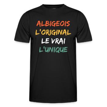 L'original le vrai l'unique Albigeois - T-shirt sport Homme - noir - Devant - AI Model Male 178 dark (178cm)