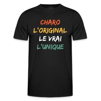 L'original le vrai l'unique charo - T-shirt sport Homme - noir - Devant - AI Model Male 178 dark (178cm)