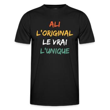 ali - T-shirt sport Homme - noir - Devant - AI Model Male 178 dark (178cm)