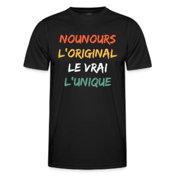 nounours - T-shirt sport Homme - noir - Devant - AI Model Male 178 dark (178cm)