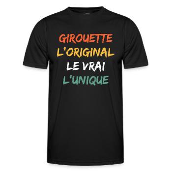Girouette - T-shirt sport Homme - noir - Devant - AI Model Male 178 dark (178cm)