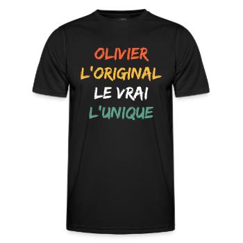 olivier - T-shirt sport Homme - noir - Devant - AI Model Male 178 dark (178cm)