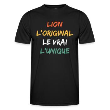 lion - T-shirt sport Homme - noir - Devant - AI Model Male 178 dark (178cm)
