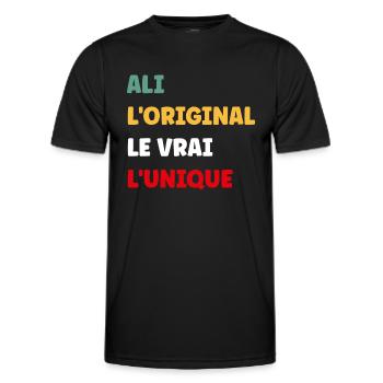 L'original le vrai l'unique ali - T-shirt sport Homme - noir - Devant - AI Model Male 178 dark (178cm)
