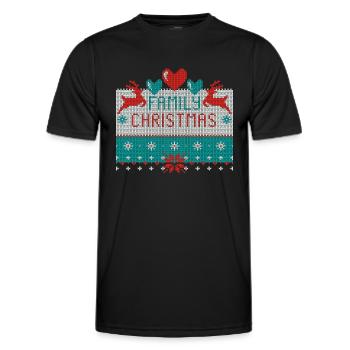 Family Christmas Ugly Christmas Xmas - Men's Functional T-Shirt - black - Front - AI Model Male 178 dark (178cm)