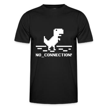 No Connection Computer Error Nerd Dinosaurier Trex - Männer Funktions-T-Shirt - Schwarz - Vorne - AI Model Male 178 dark (178cm)