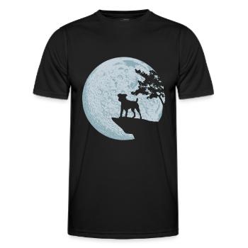 Cadeau d'amour de chien de pleine lune Jack Russell Terrier - T-shirt sport Homme - noir - Devant - AI Model Male 178 dark (178cm)