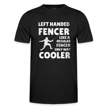 Fencing left-handed | Left handed fencer - Men's Functional T-Shirt - black - Front - AI Model Male 178 dark (178cm)