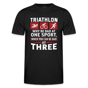 Triathlon Geschenk Triathlon Triathlon Triathlet - Männer Funktions-T-Shirt - Schwarz - Vorne - AI Model Male 178 dark (178cm)