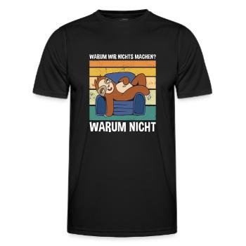 Warum Wir Nichts Machen Warum Nicht Süßes Faultier - Männer Funktions-T-Shirt - Schwarz - Vorne - AI Model Male 178 dark (178cm)