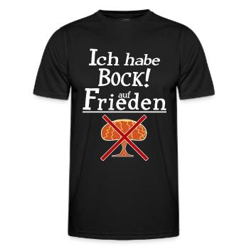 Ich habe Bock auf Frieden - Männer Funktions-T-Shirt - Schwarz - Vorne - AI Model Male 178 dark (178cm)