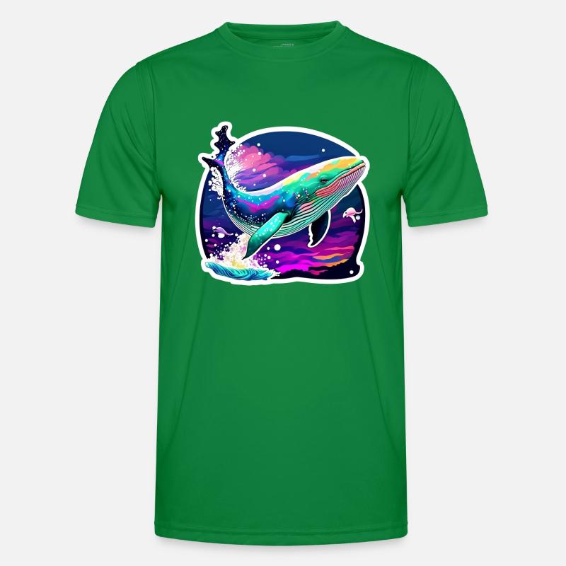 Psychedelic Whale Männer Funktions-T-Shirt