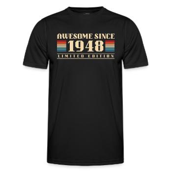 Baujahr 1948 Jahrgang Vintage Geburtstag - Männer Funktions-T-Shirt - Schwarz - Vorne - AI Model Male 178 dark (178cm)