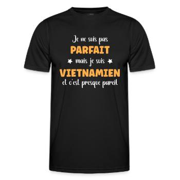 Parfait Vietnamien - T-shirt sport Homme - noir - Devant - AI Model Male 178 dark (178cm)