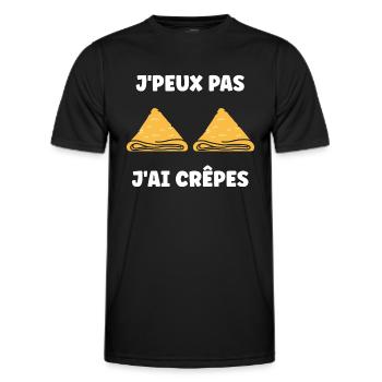 Crêpes Bretagne humour crêpe - T-shirt sport Homme - noir - Devant - AI Model Male 178 dark (178cm)