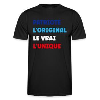 PATRIOTE - T-shirt sport Homme - noir - Devant - AI Model Male 178 dark (178cm)