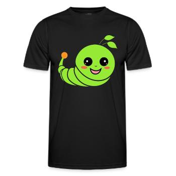 Raupen Insektenliebe Kleine Raupe - Männer Funktions-T-Shirt - Schwarz - Vorne - AI Model Male 178 dark (178cm)