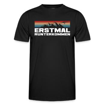 Deltasegler Erstmal Runterkommen Hängegleiter - Männer Funktions-T-Shirt - Schwarz - Vorne - AI Model Male 178 dark (178cm)