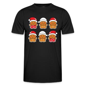 Lebkuchenmann - Männer Funktions-T-Shirt - Schwarz - Vorne - AI Model Male 178 dark (178cm)