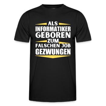 Un informaticien s’est trompé d’emploi - T-shirt sport Homme - noir - Devant - AI Model Male 178 dark (178cm)