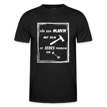 Artisan Hammer Tool Men Father's Day Funny - Men's Functional T-Shirt - black - Front - AI Model Male 178 dark (178cm)